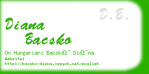 diana bacsko business card